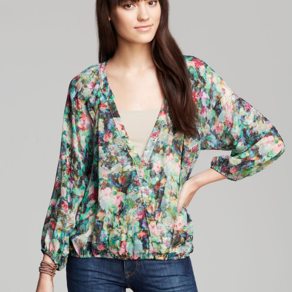 Sam & Lavi multicolor "Nolia" drape front blouse
